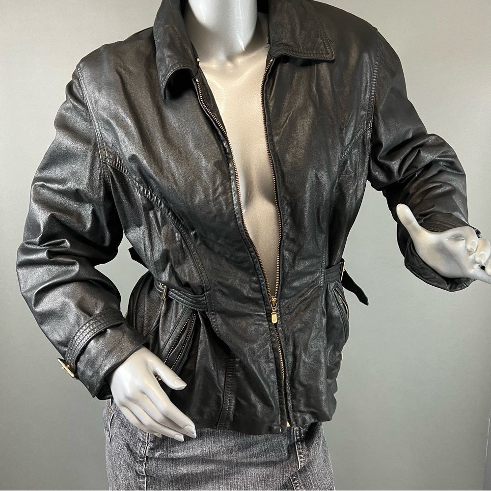 Danier Genuine Leather Waist-Cinch Coat